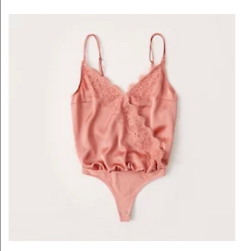 Abercrombie wrap front cami bodysuit light pink